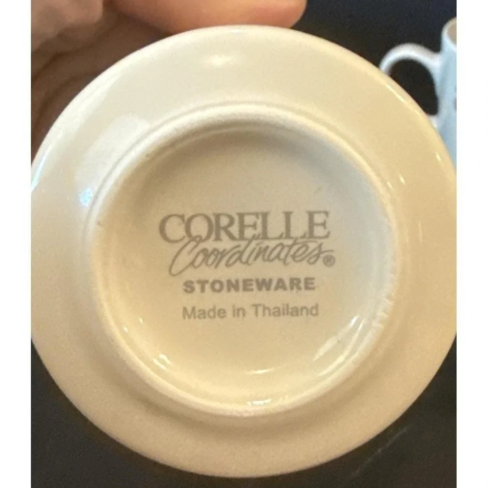 Corning Corelle Abundance Fruit Set of 4 Coffee Cups Cup Saucers‎ Plates USA